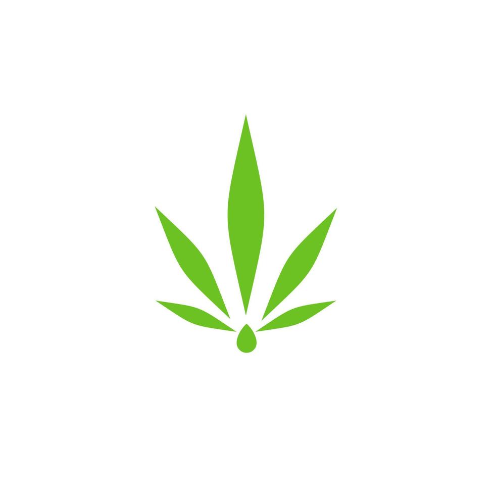 Simple icon of cannabis leaf Silhouette Indica marijuana Pro Vector