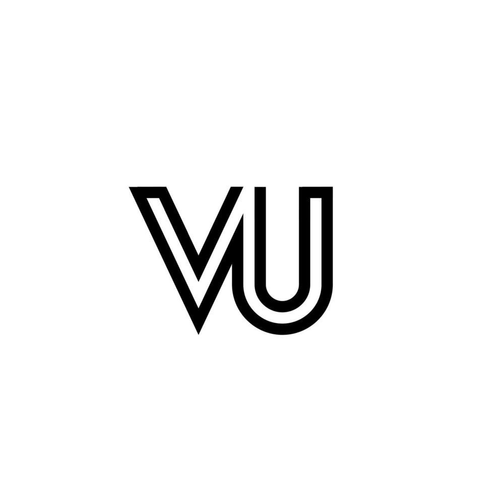 letra vu logotipo inicial plantilla vector ilustración icono elemento pro vector