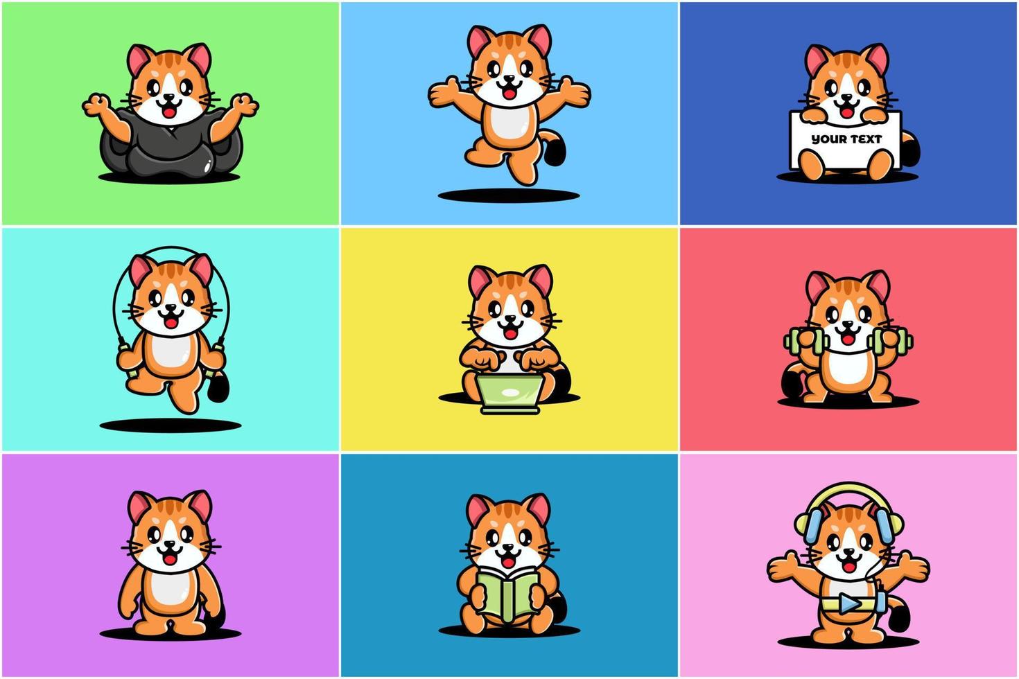 Cute cat character mascot design vector