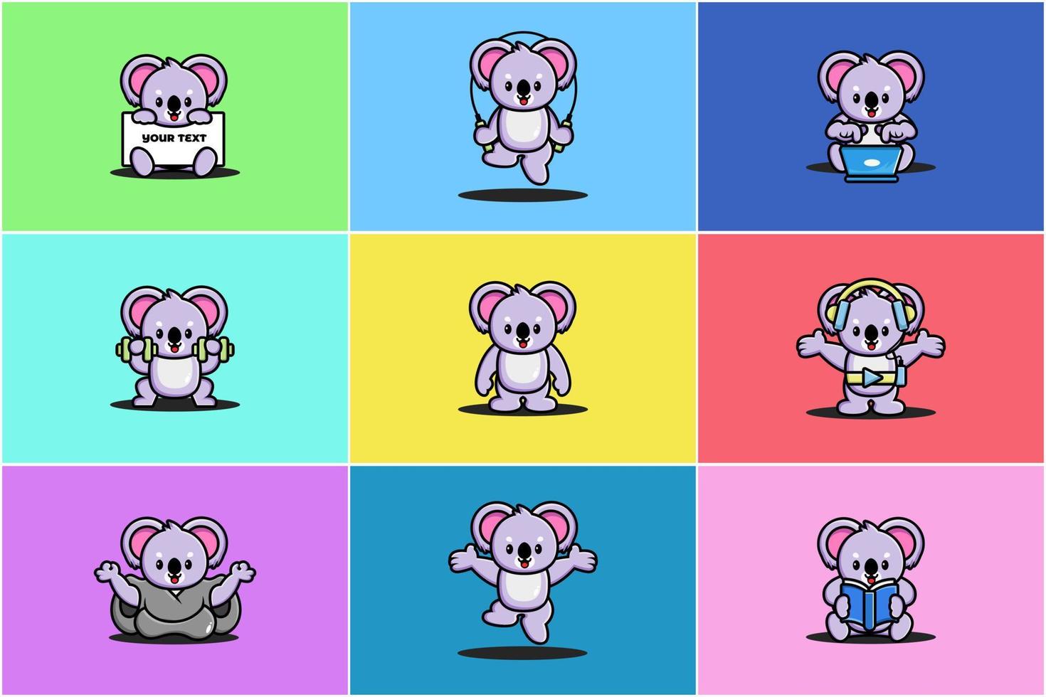 Cute koala character mascot design vector