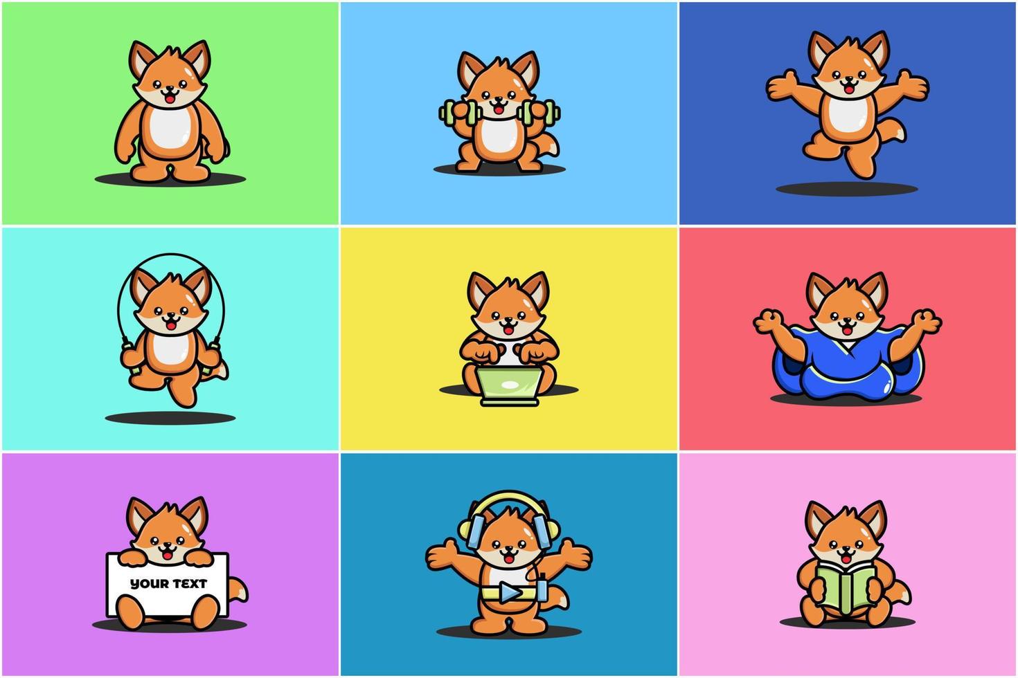 Cute fox character mascot design vector