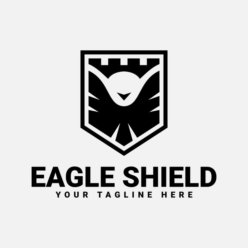 Eagle Shield Template Logo Design With Black Color vector