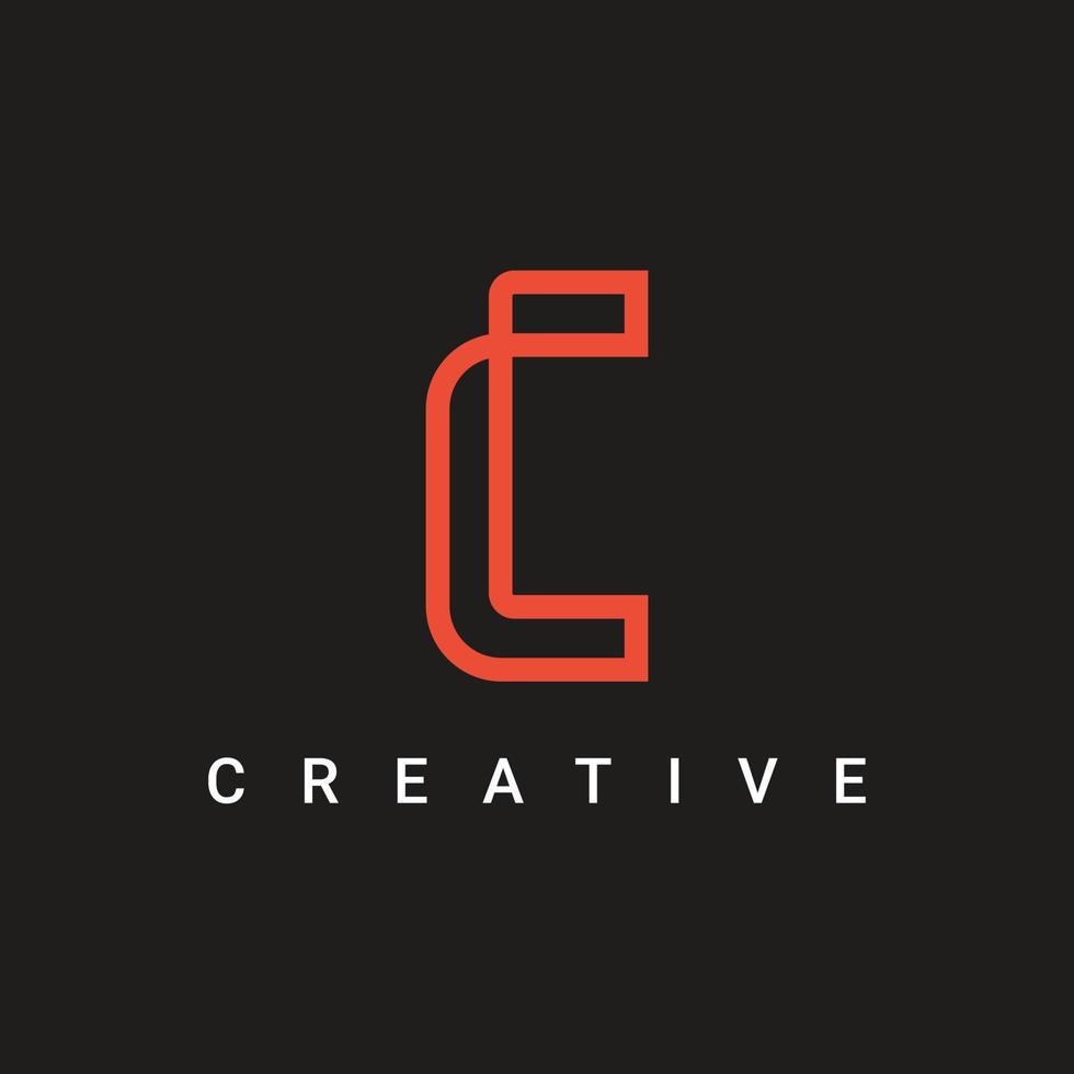 diseño de logotipo de símbolo de icono de letra c, diseño de vector de logotipo de tipo de línea minimalista y creativo