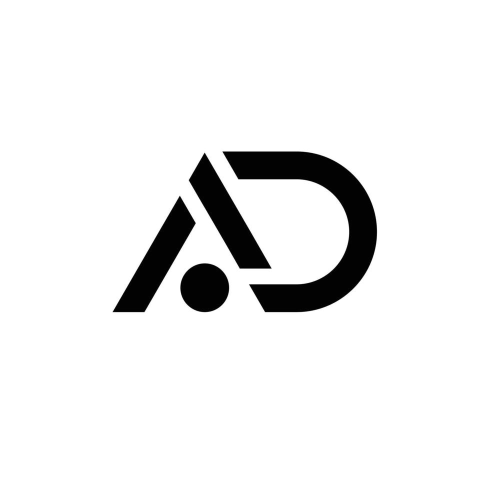logotipo inicial de la letra a y d. elemento de plantilla de diseño de logotipo de vector moderno pro vector