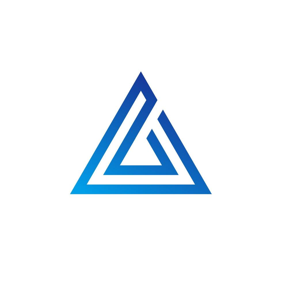 letra inicial abstracta un logotipo. triángulo geométrico aislado sobre fondo blanco. elemento de plantilla de diseño de logotipo de vector plano. vector profesional