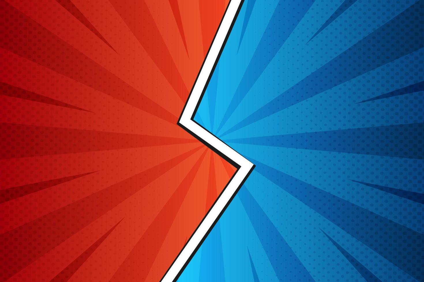 Vector fight comic background design red and blue color