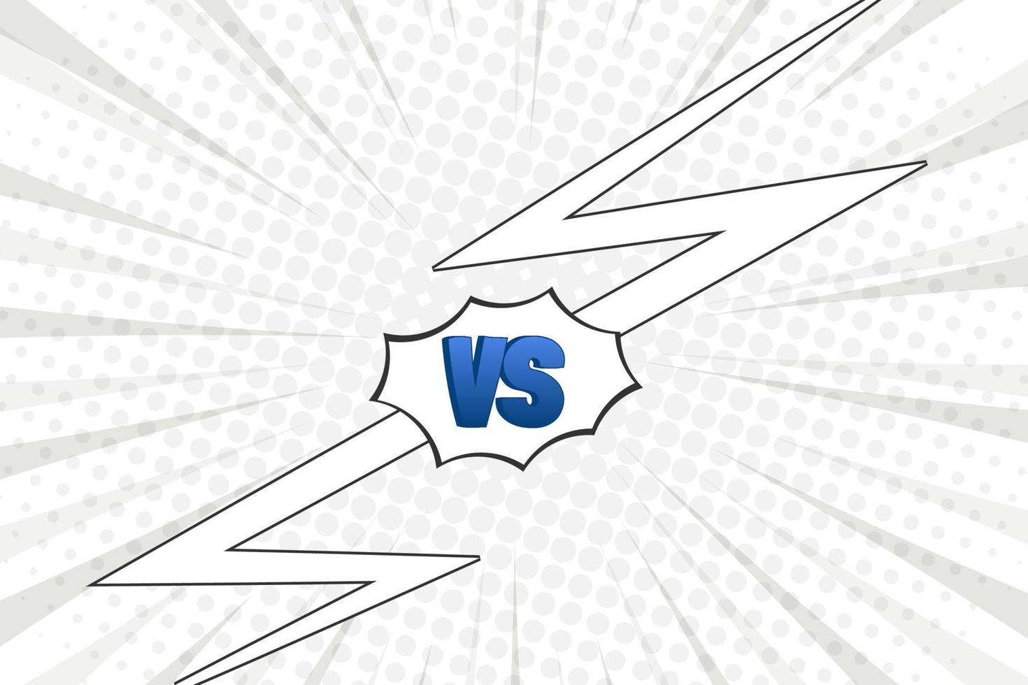 vector versus lucha comic pop art diseño de fondo color blanco