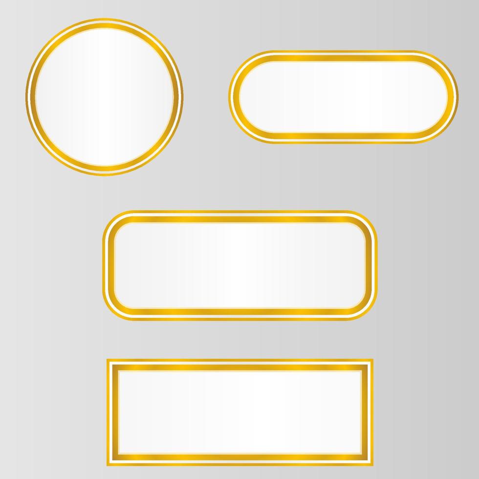 Golden border frame design collection vector