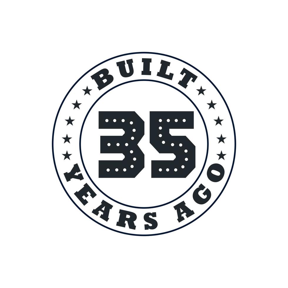 35 years birthday celebration, Built 35 years ago 10178295 Vector Art