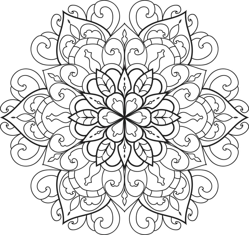 flor redonda mandalas blanco vector libre