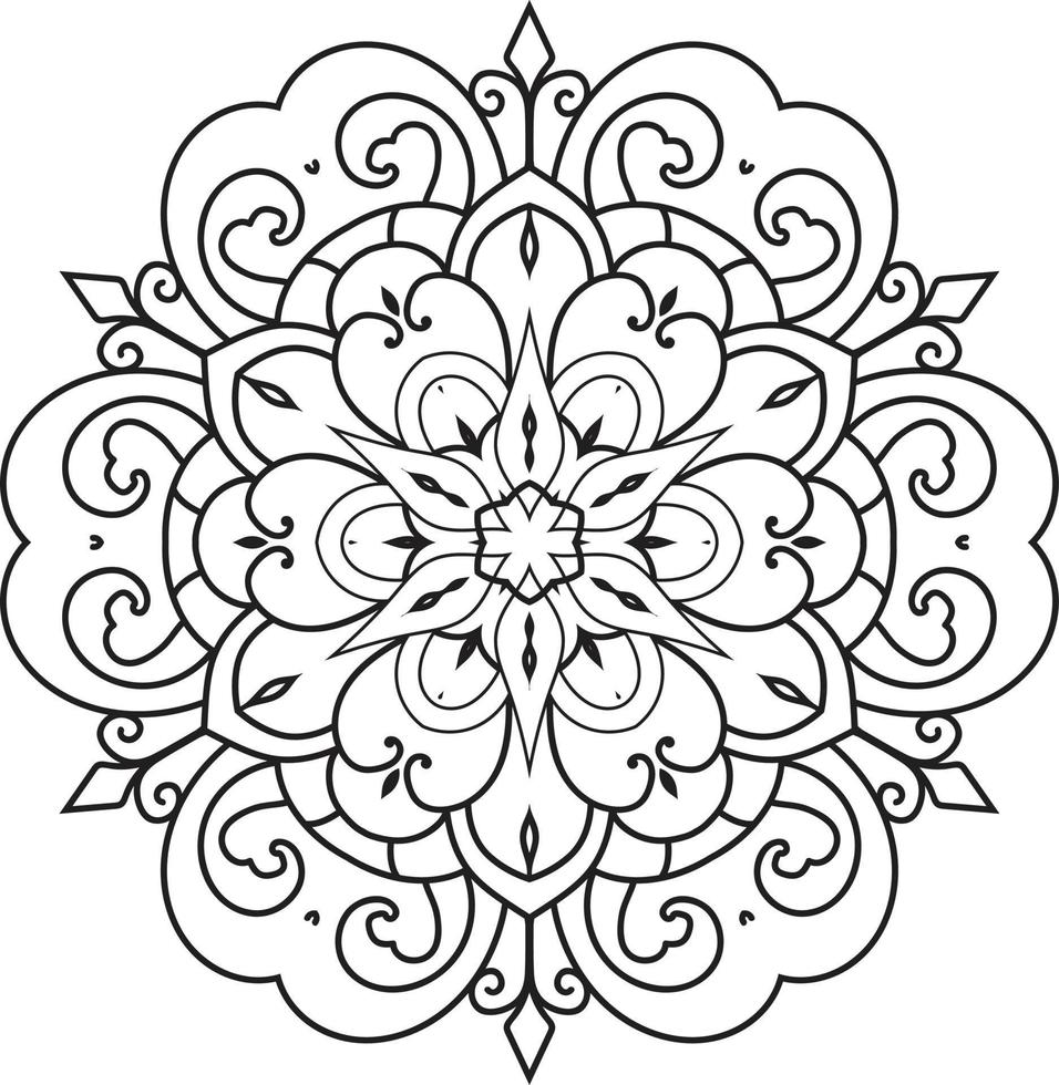 flor redonda mandalas blanco vector libre