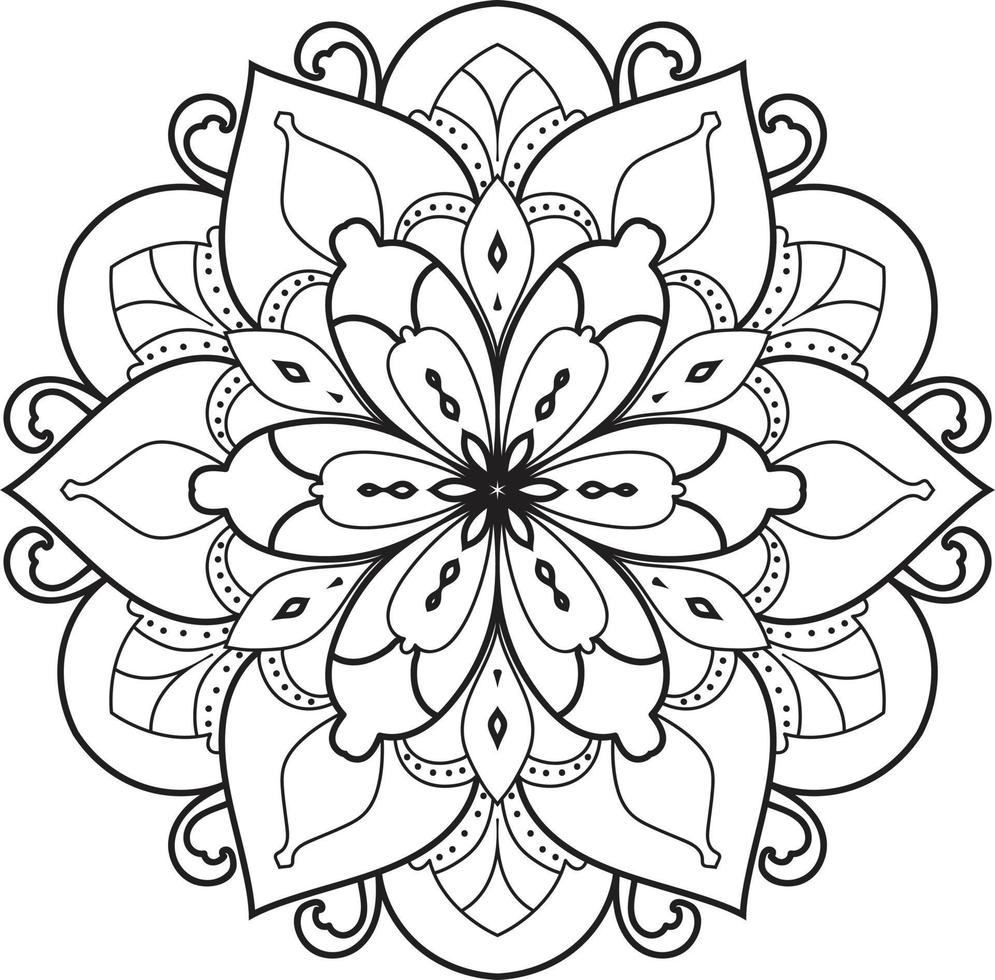 Round flower mandalas white Free Vector