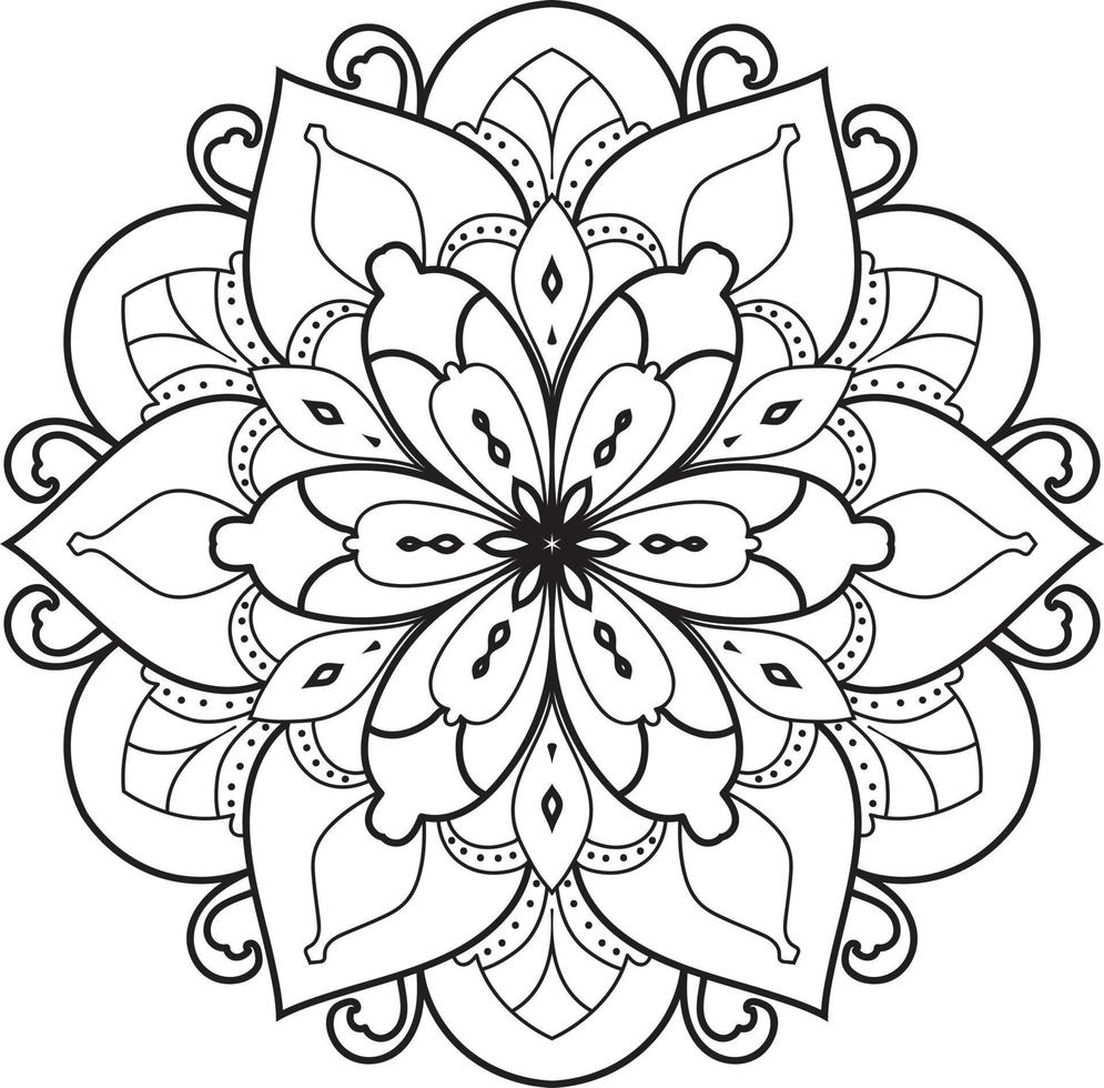 Round flower mandalas white Free Vector