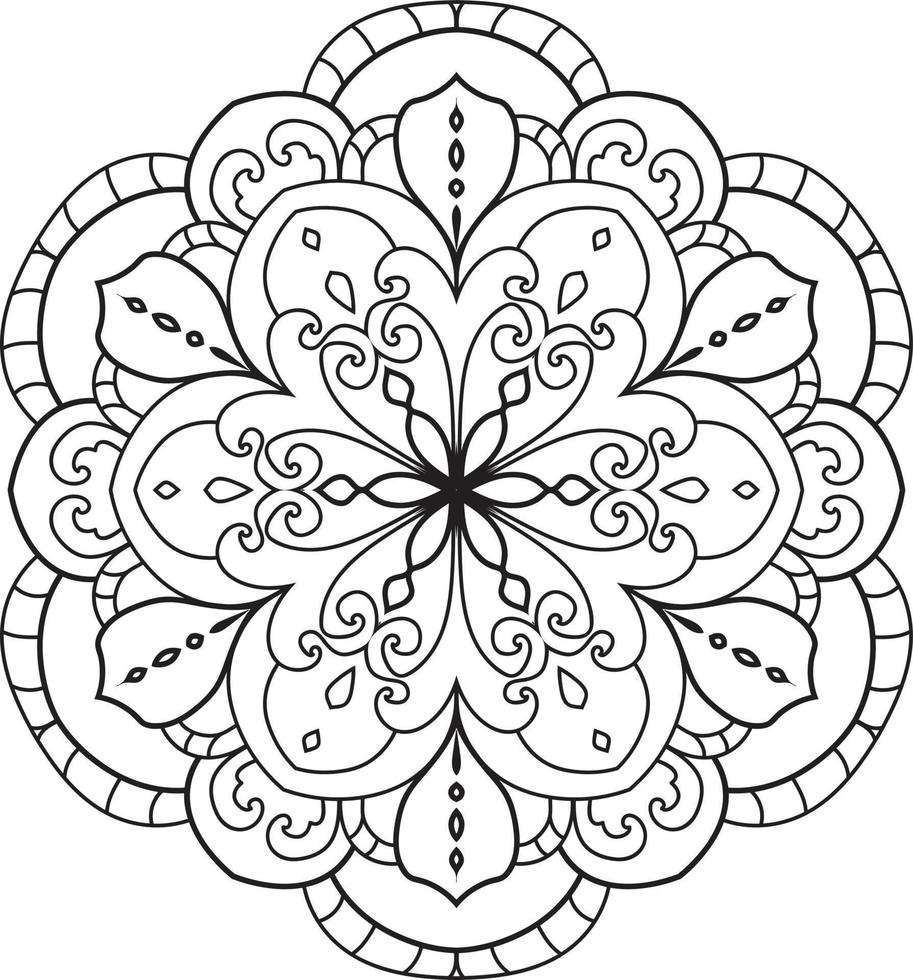 flor redonda mandalas blanco vector libre