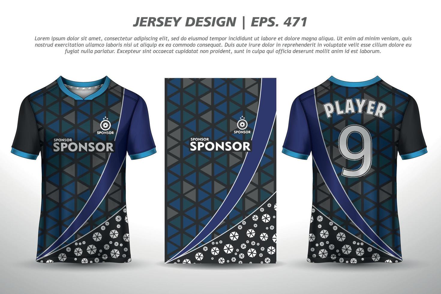 Jersey design sublimation t shirt Premium geometric pattern Incredible Vector collection for Soccer football racing cycling gaming motocross sports