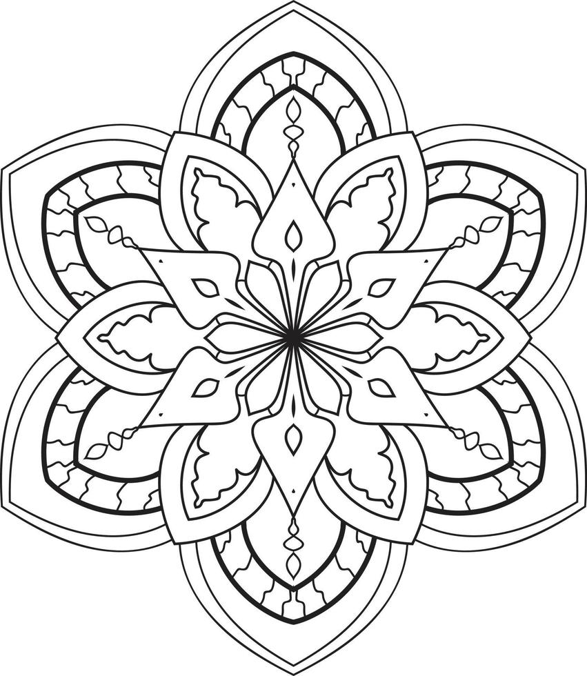 Circular Flower Mandala on White Free Vector