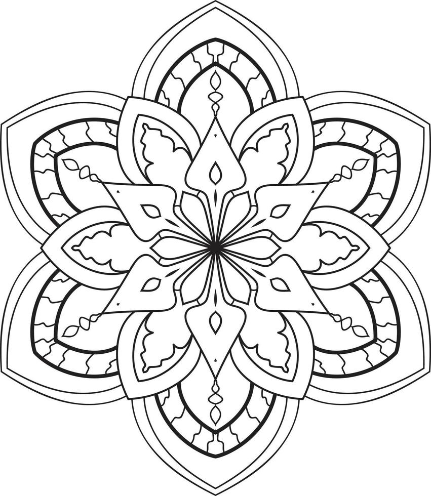 Circular Flower Mandala on White Free Vector