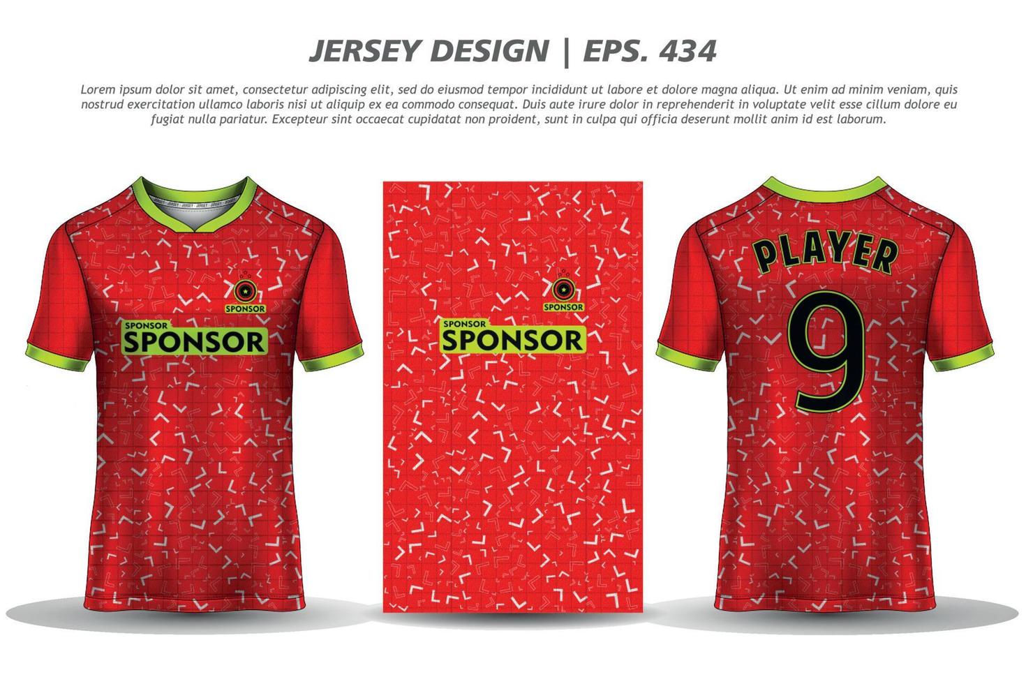 Soccer jersey football design sublimation sport t shirt design Premium Vector collection for racing, cycling, gaming, motocross