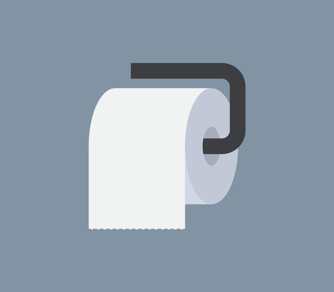 Paper roll of toilet paper and healthy paper roll concept flat vector illustration.