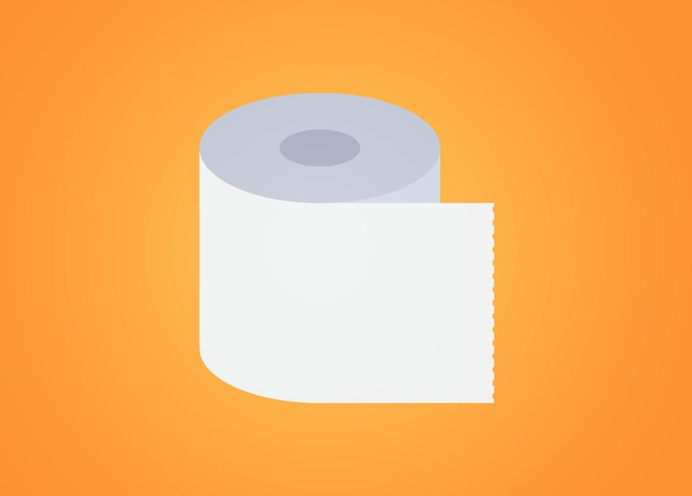 Paper roll of toilet paper and healthy paper roll concept flat vector illustration.