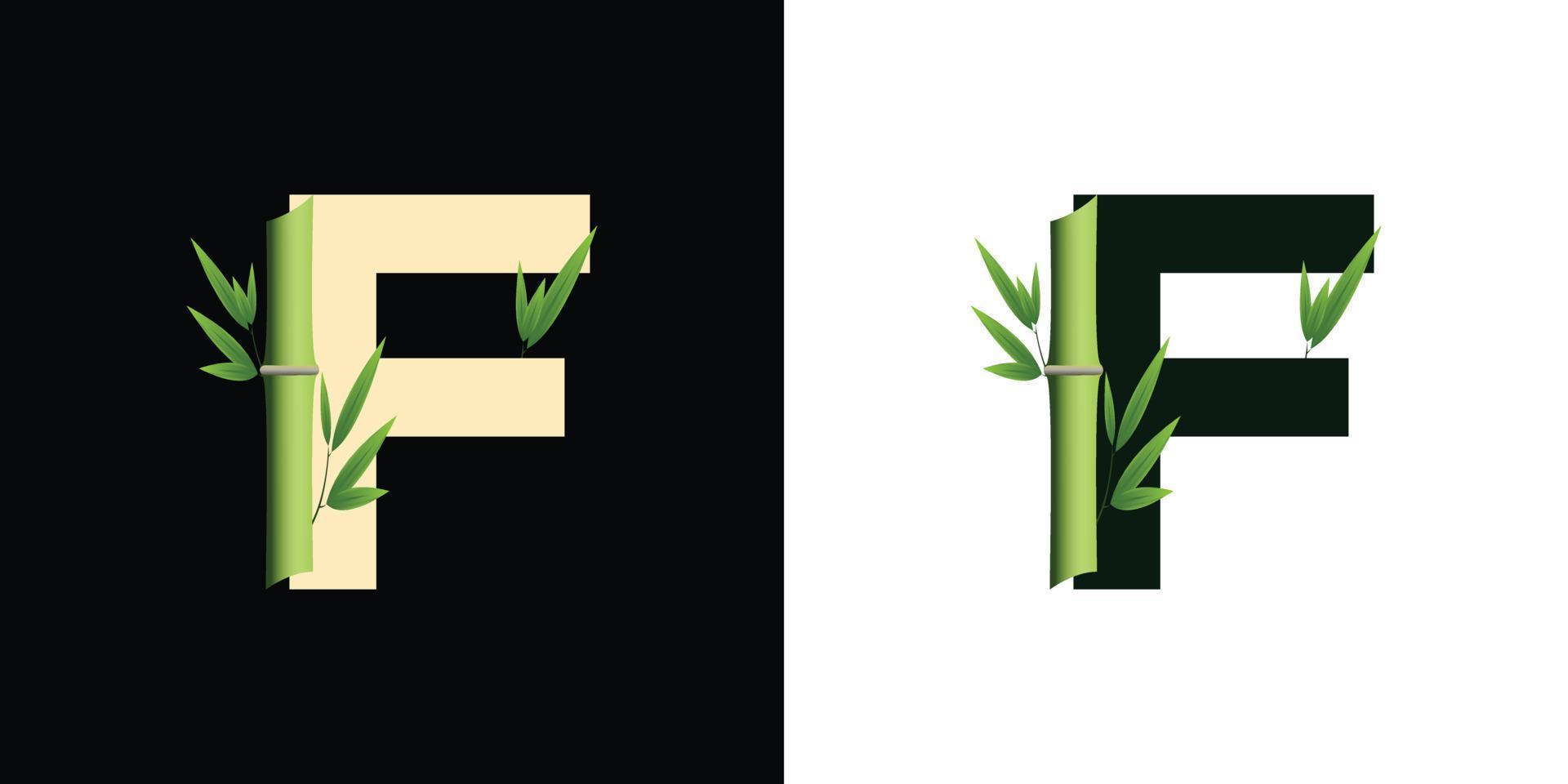 f bamboo logo icon design with template creative initials based lettes vector