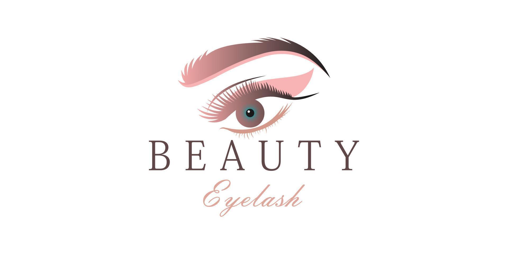Eyelash extension logo design template for beauty salon with creative concept vector
