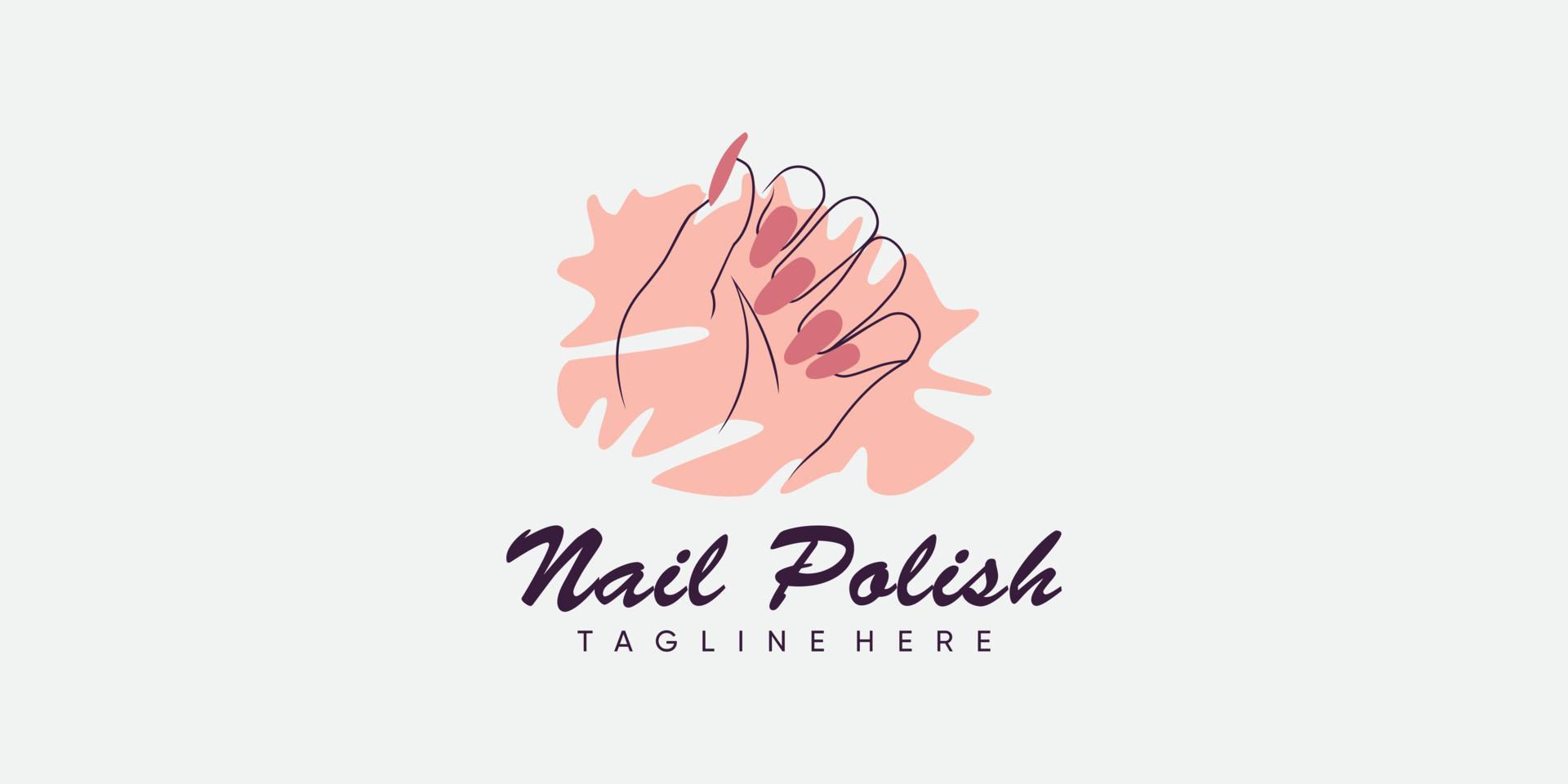 logotipo de salón de belleza de uñas con concepto creativo vector