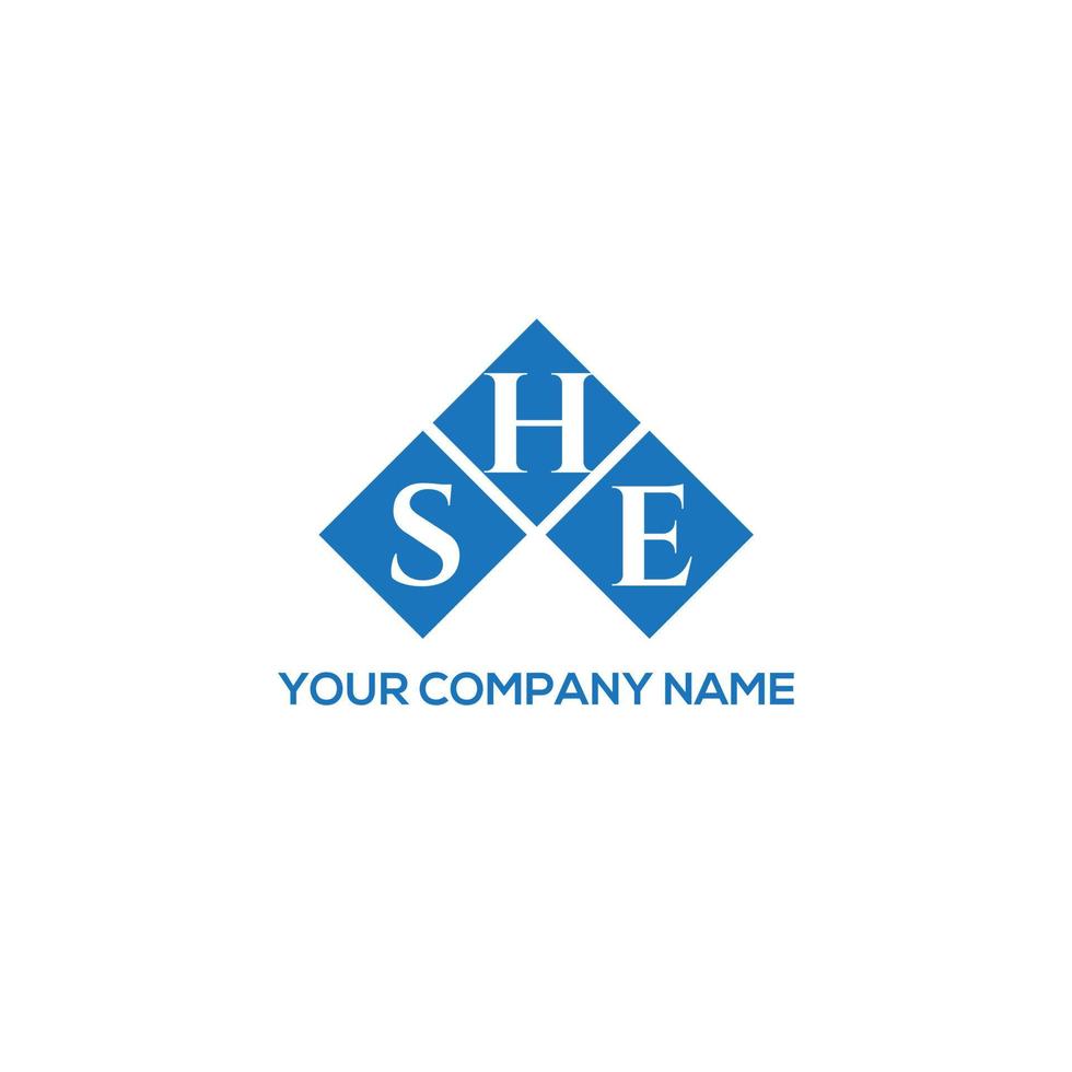 SHE letter logo design on WHITE background. SHE creative initials letter logo concept. SHE letter design. vector
