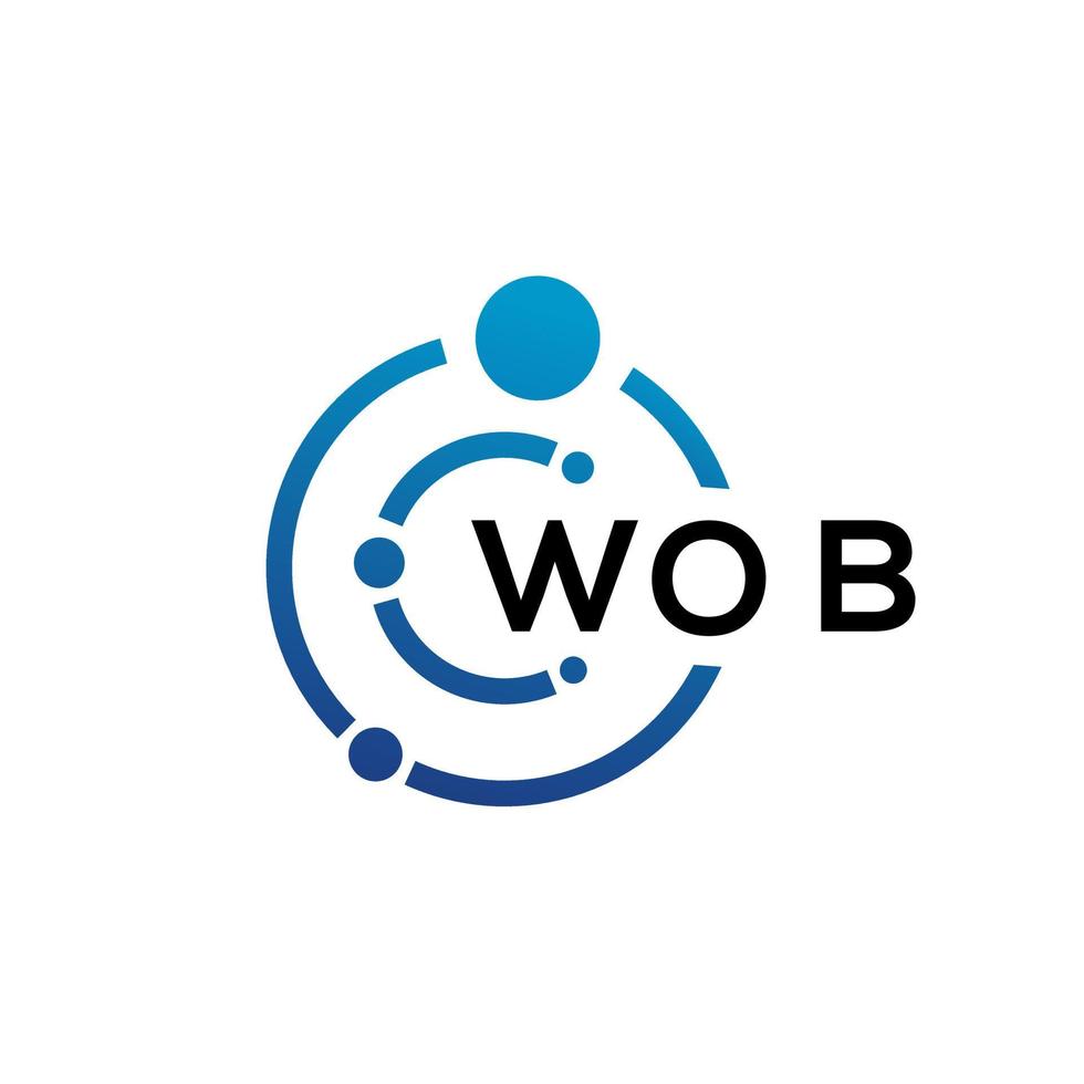 diseño de logotipo de tecnología de letra wob sobre fondo blanco. wob creative initials letter it logo concepto. diseño de letras wob. vector