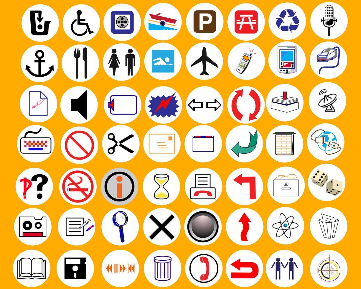 illustration signs of distinction on a yellow background vector