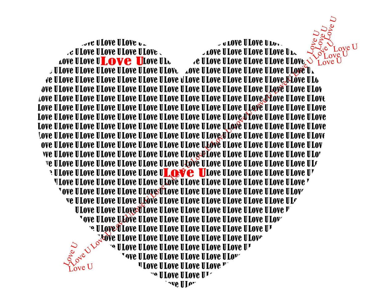 valentine's day heart of letters on a white background vector