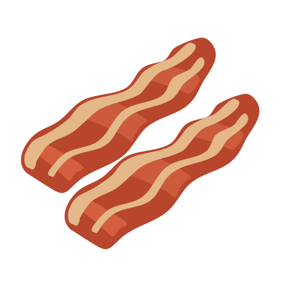 Appetizing smoked bacon PNG file