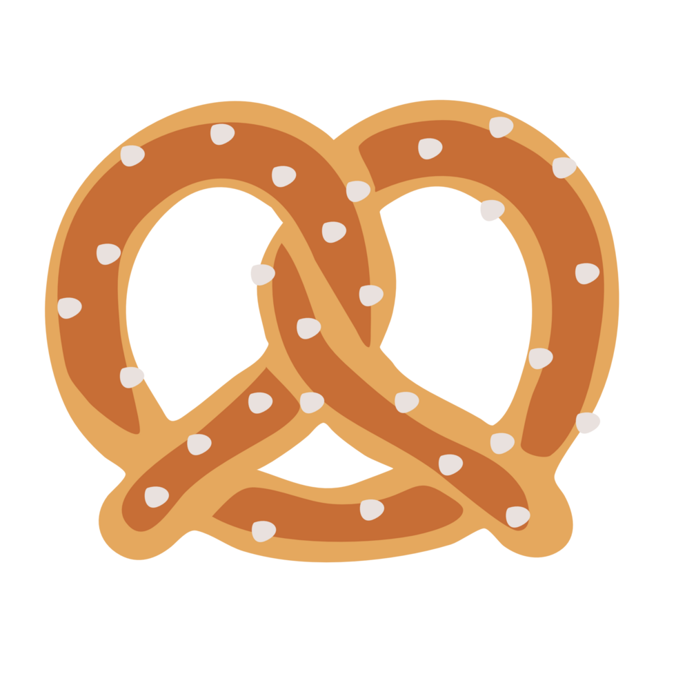 arquivo png de pão de pretzel de desenho animado