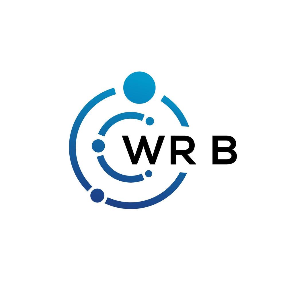diseño de logotipo de tecnología de letra wrb sobre fondo blanco. wrb ...