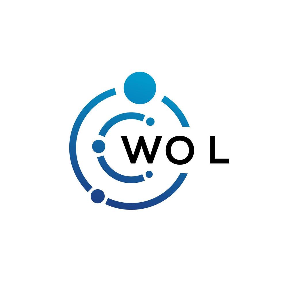 WOL letter technology logo design on white background. WOL creative initials letter IT logo concept. WOL letter design. vector
