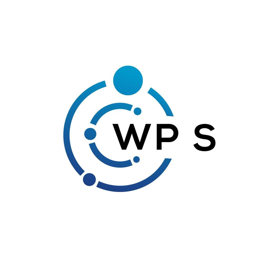 WPS letter technology logo design on white background. WPS creative initials letter IT logo concept. WPS letter design. vector