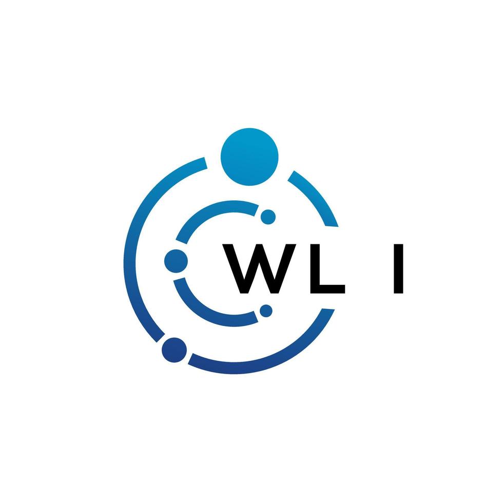 diseño de logotipo de tecnología de letras wli sobre fondo blanco. Las iniciales creativas de wli leen el concepto de logotipo. diseño de letra wli. vector