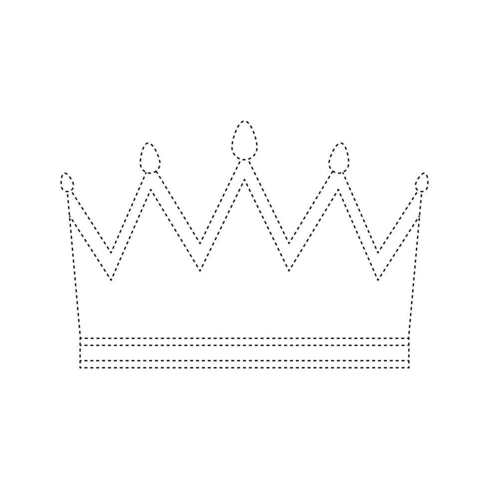 Crown tracing worksheet for kids vector