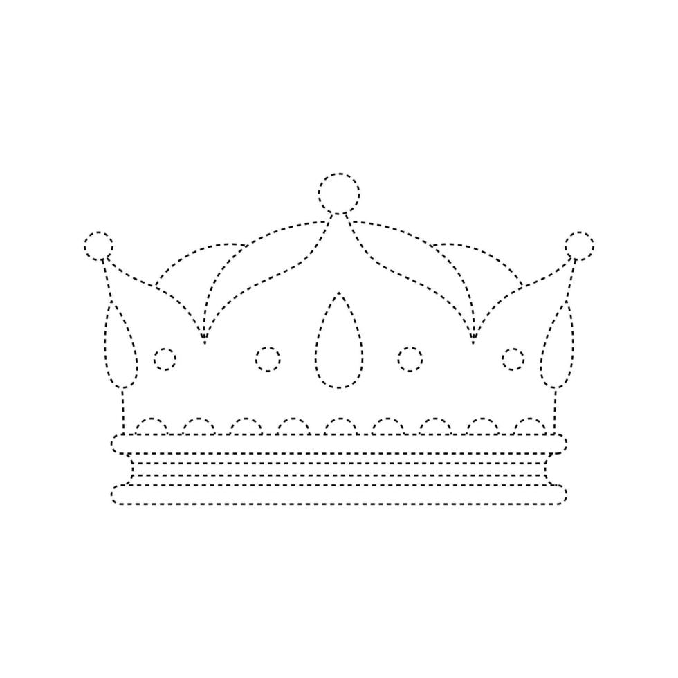 Crown tracing worksheet for kids vector