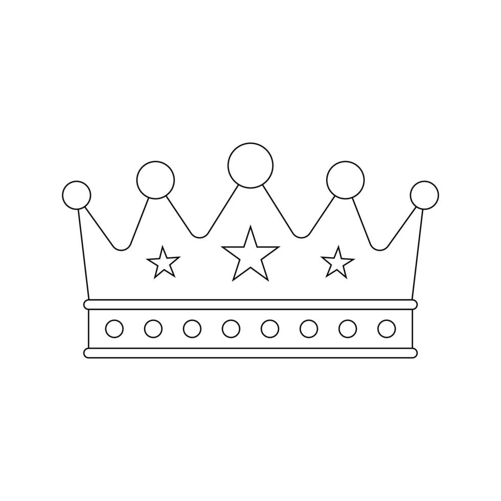 Coloring page with Crown for kids vector