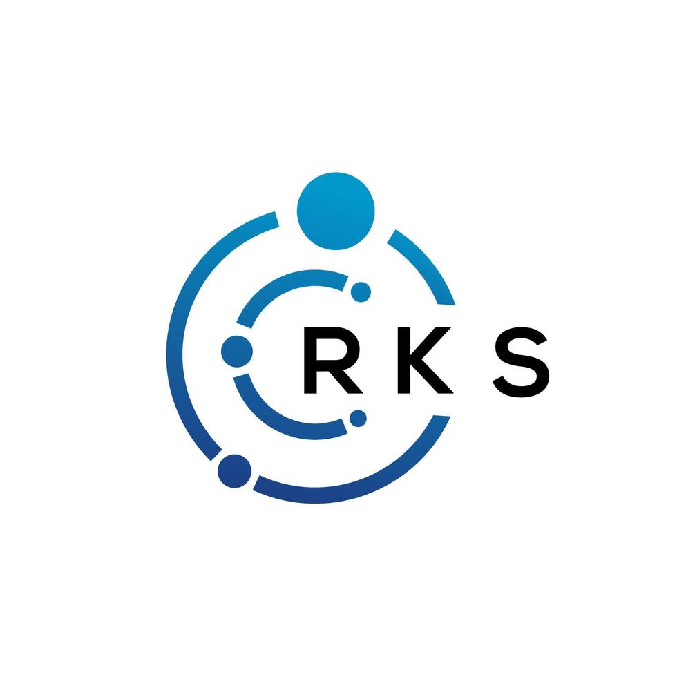 RKS letter technology logo design on white background. RKS creative initials letter IT logo concept. RKS letter design. vector