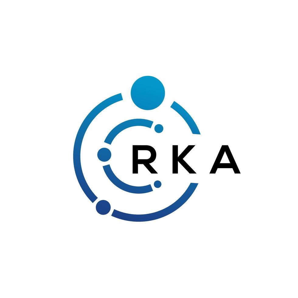 diseño de logotipo de tecnología de letras rka sobre fondo blanco. rka letras iniciales creativas concepto de logotipo. diseño de letras rka. vector