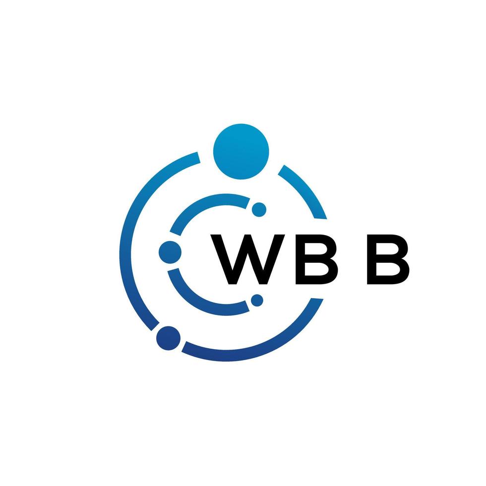 diseño de logotipo de tecnología de letras wbb sobre fondo blanco. Las iniciales creativas de wbb leen el concepto de logotipo. diseño de letras wbb. vector