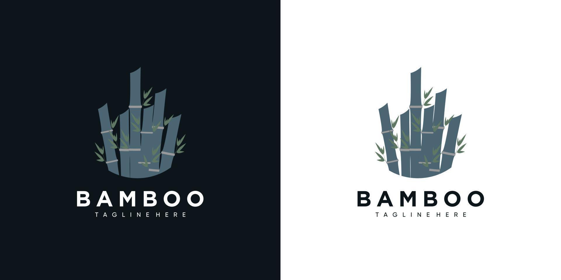 bamboo logo icon design stems and leaves with template creative vector