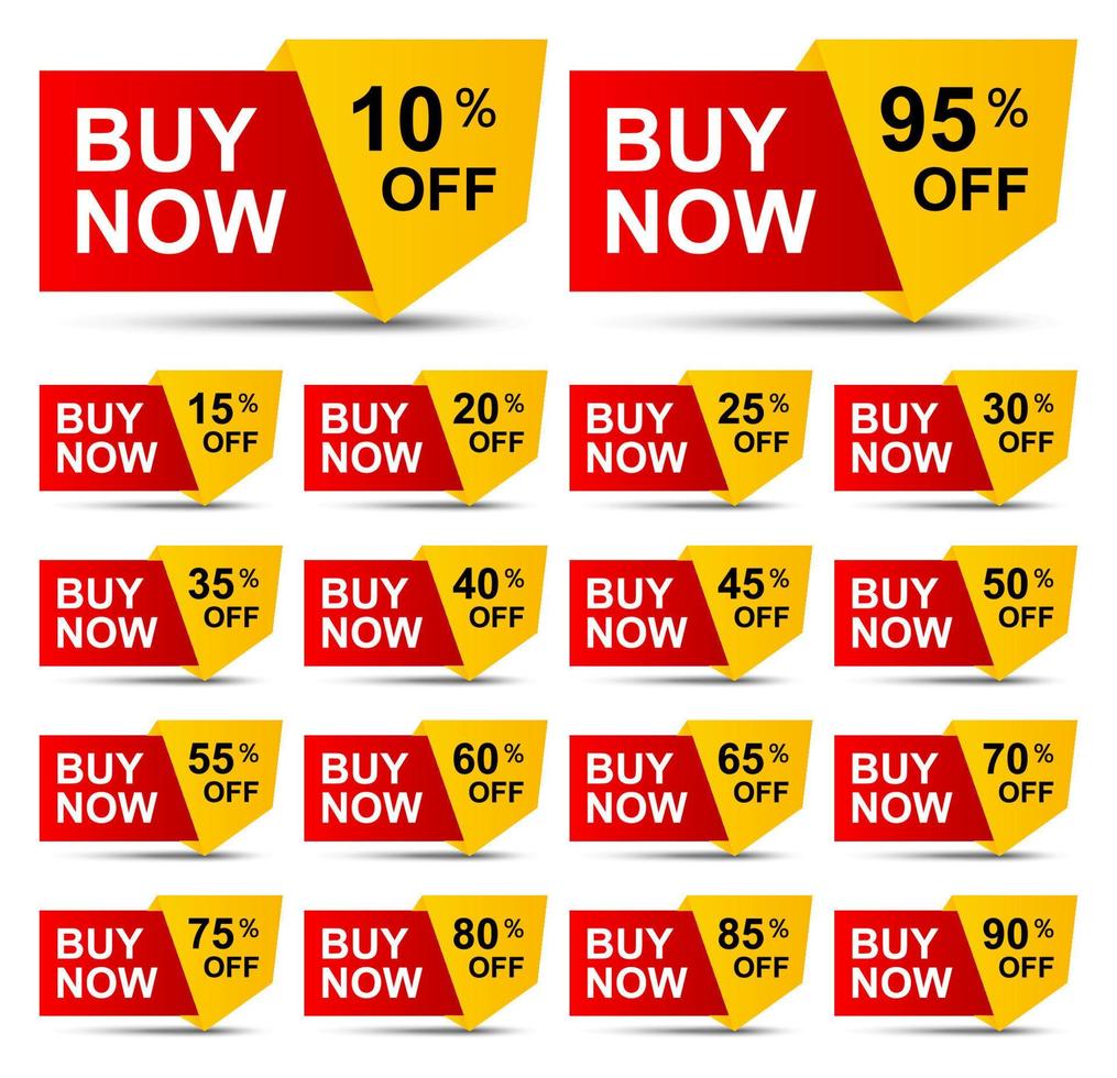 Sale and discount labels on white background vector
