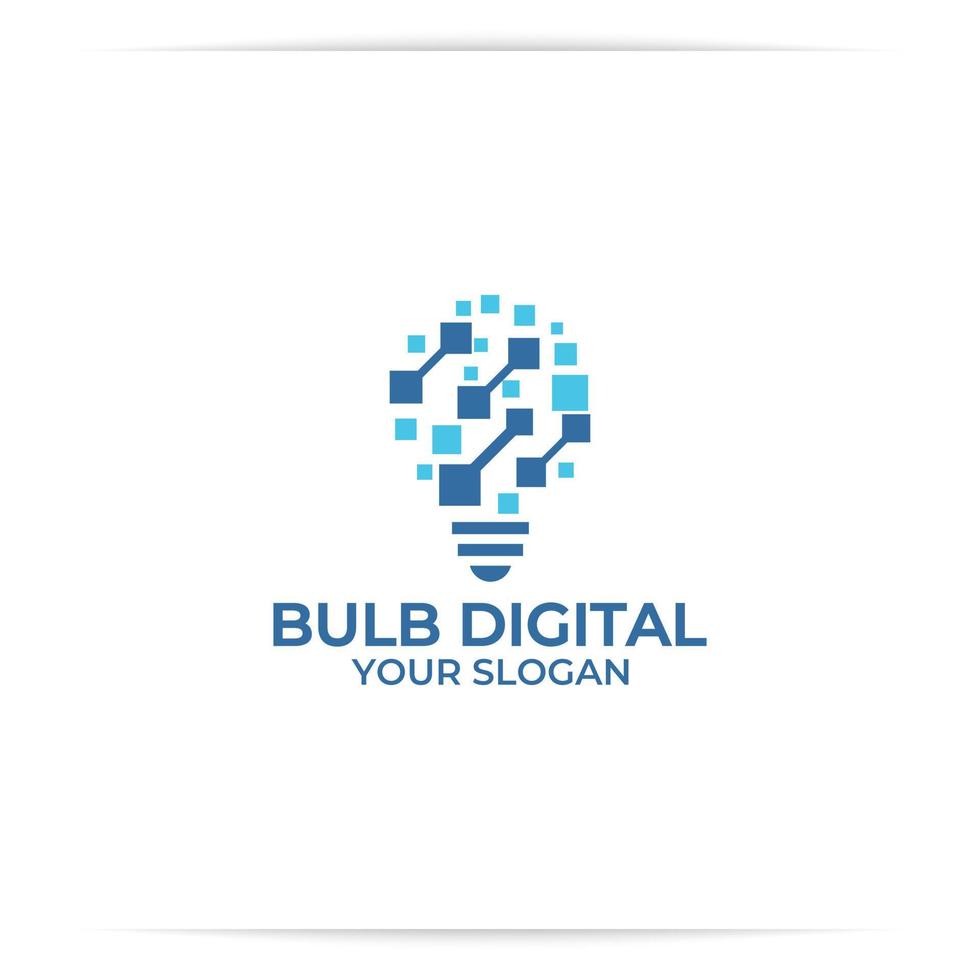 vector de diseño de logotipo de datos de bulbo. para la tecnología, piensa.