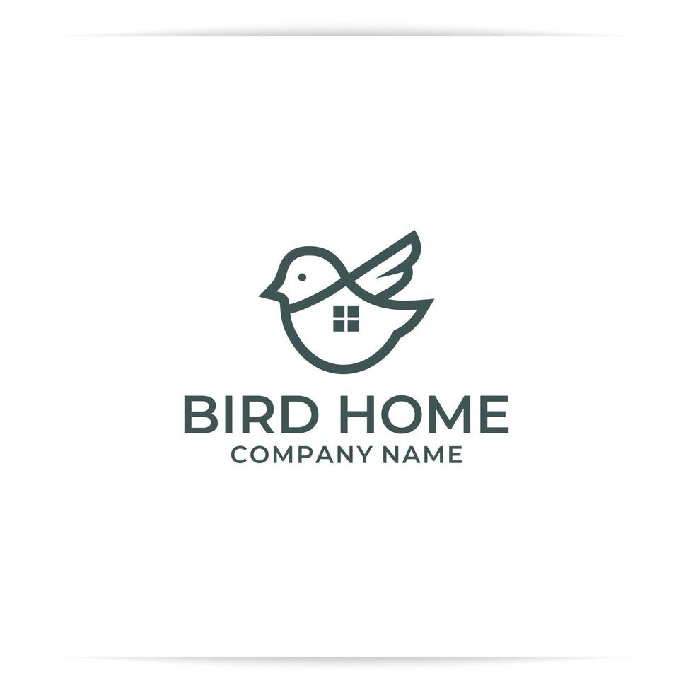 bird home logo design vector