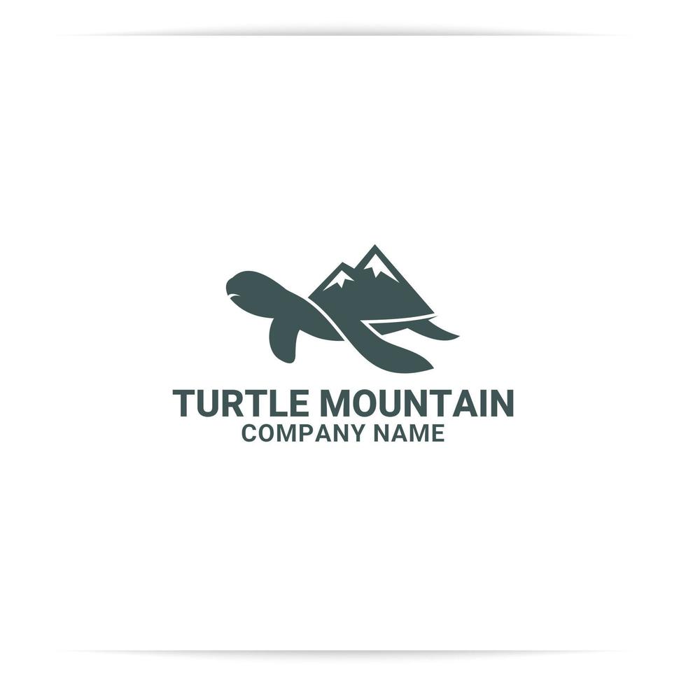 logo design turtle mountain vector