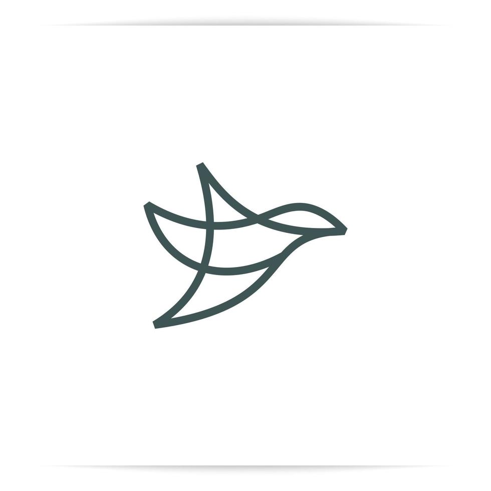 logo abstract bird line vector