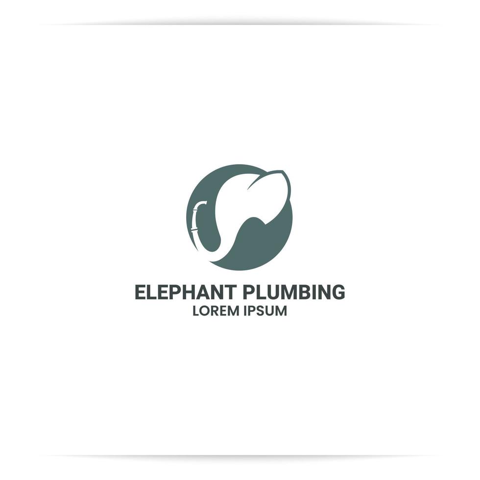 logo design elephant plumbing vector